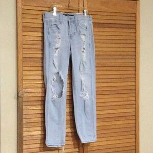 Hollister Light Blue Distressed Boyfriend Jeans